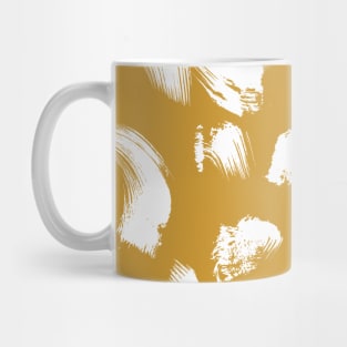 White over Gold Brushtroke Dots Mug